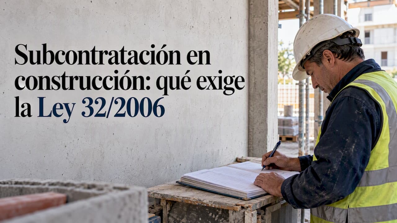 Subcontratación en construcción: qué exige la Ley 32/2006