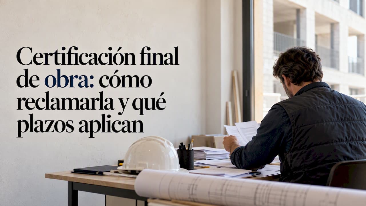 Certificación final de obra: cómo reclamarla y qué plazos aplican